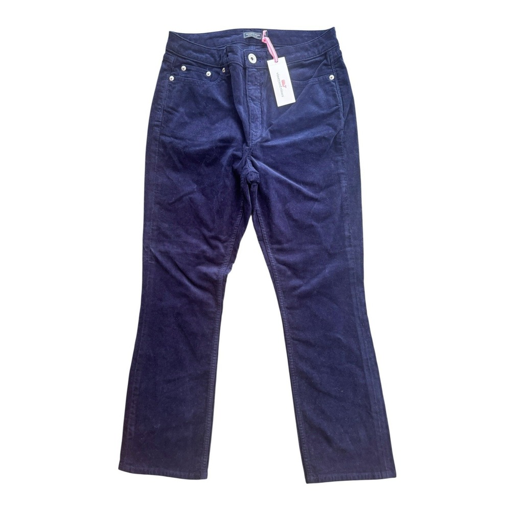 NWT Vineyard‎ Vines Womens 28 Navy High Rise Kick Flare Corduroy Pants Coastal